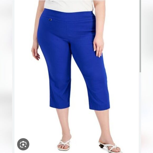 Alfani Cobalt Blue Pull on Capri Pants - Picture 1 of 12